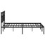 sengeramme med sengegavl 140x200 cm metal sort