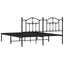sengeramme med sengegavl 180x200 cm metal sort
