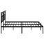 sengeramme med sengegavl 200x200 cm metal sort