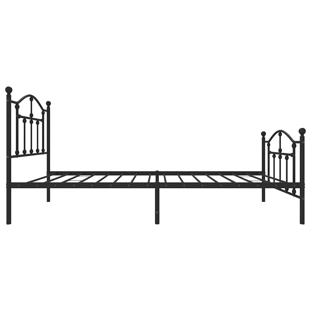 sengeramme med sengegavl og fodgærde 90x190 cm metal sort