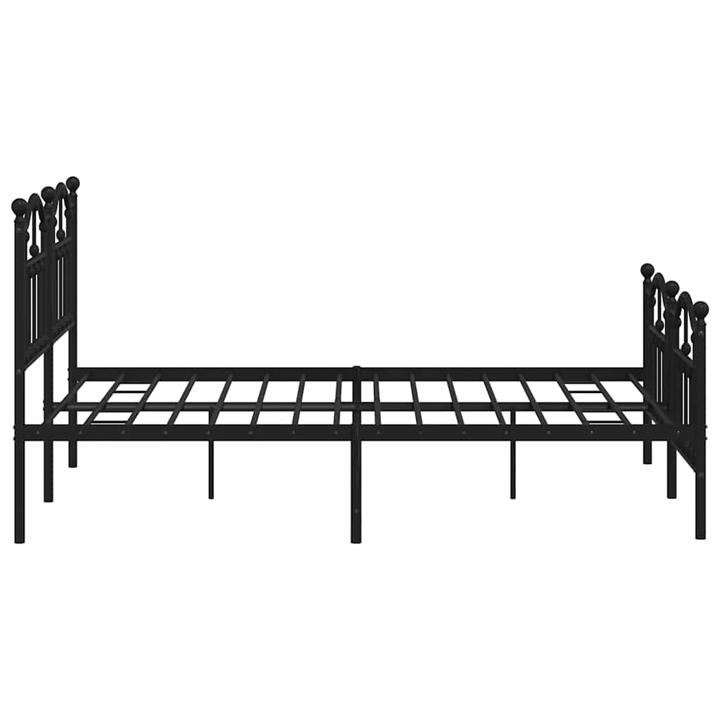 sengeramme med sengegavl og fodgærde 150x200 cm metal sort