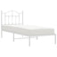 sengeramme med sengegavl 90x190 cm metal hvid