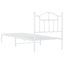 sengeramme med sengegavl 90x190 cm metal hvid
