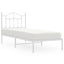 sengeramme med sengegavl 90x200 cm metal hvid