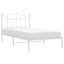 sengeramme med sengegavl 100x190 cm metal hvid