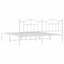 sengeramme med sengegavl 200x200 cm metal hvid