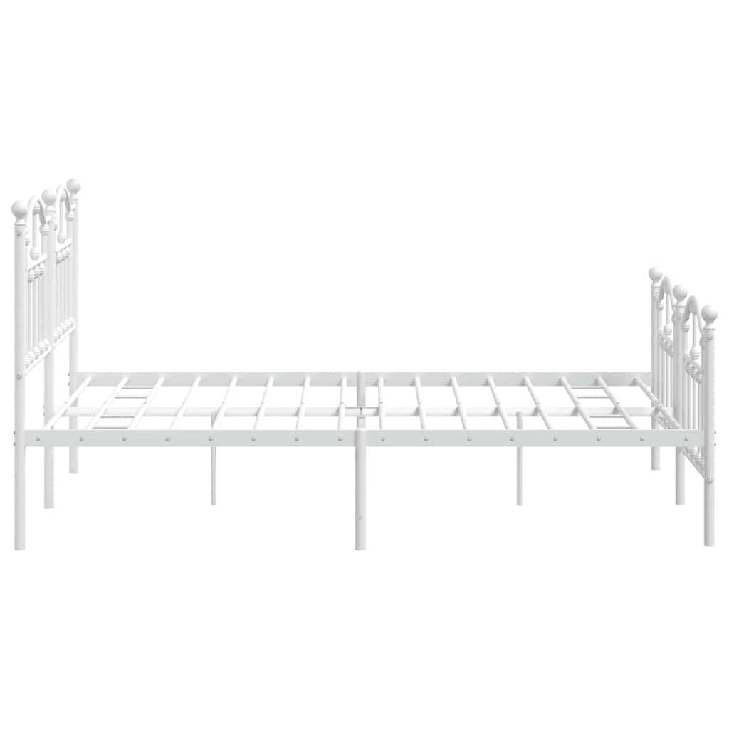 sengeramme med sengegavl og fodgærde 150x200 cm metal hvid