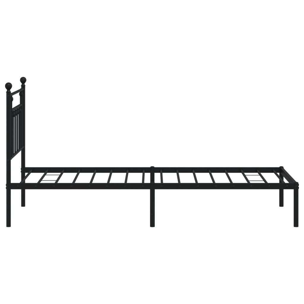 sengeramme med sengegavl 90x190 cm metal sort