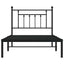 sengeramme med sengegavl 100x190 cm metal sort