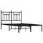 sengeramme med sengegavl 135x190 cm metal sort