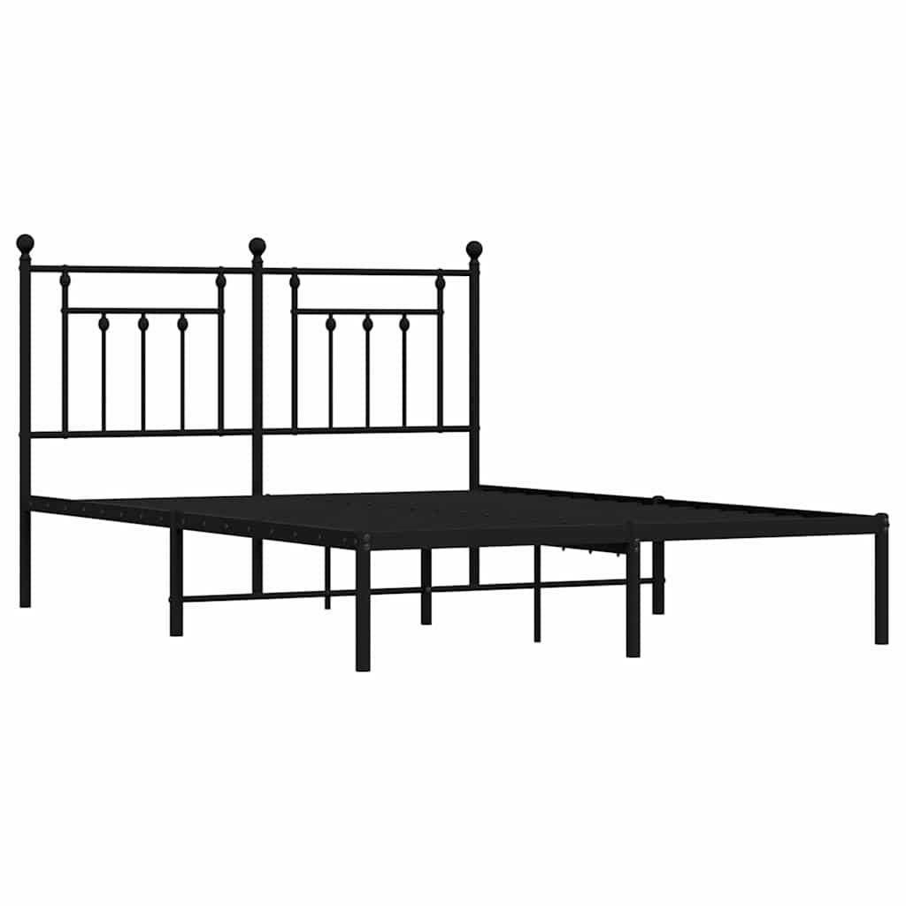sengeramme med sengegavl 150x200 cm metal sort