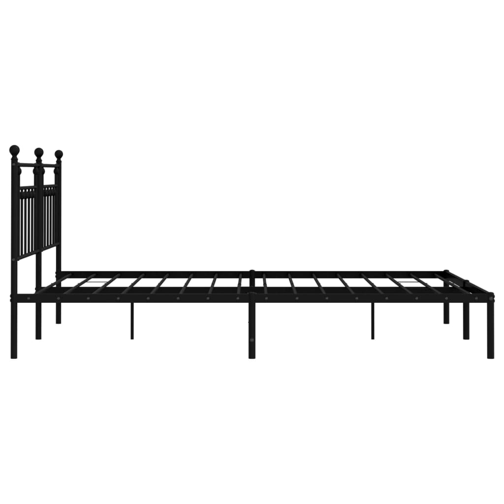 sengeramme med sengegavl 160x200 cm metal sort