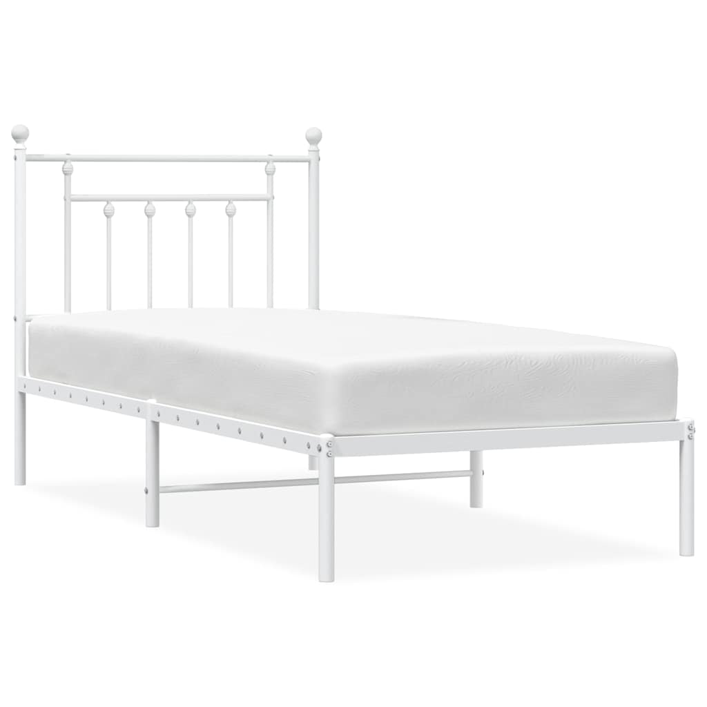 sengeramme med sengegavl 90x190 cm metal hvid