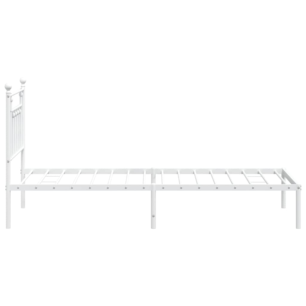 sengeramme med sengegavl 90x190 cm metal hvid