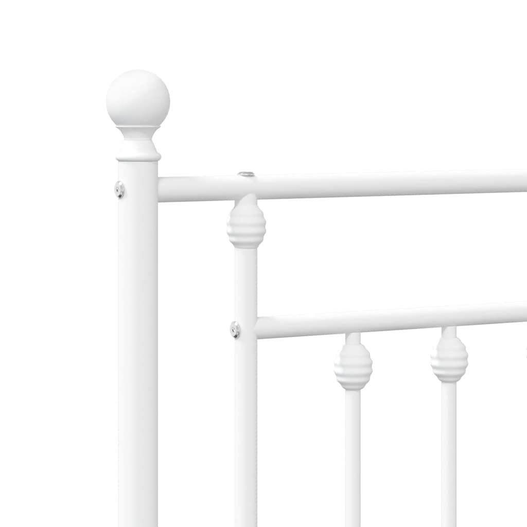 sengeramme med sengegavl 90x200 cm metal hvid