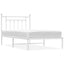 sengeramme med sengegavl 100x190 cm metal hvid