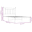 sengeramme med sengegavl 100x190 cm metal hvid