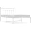 sengeramme med sengegavl 100x200 cm metal hvid