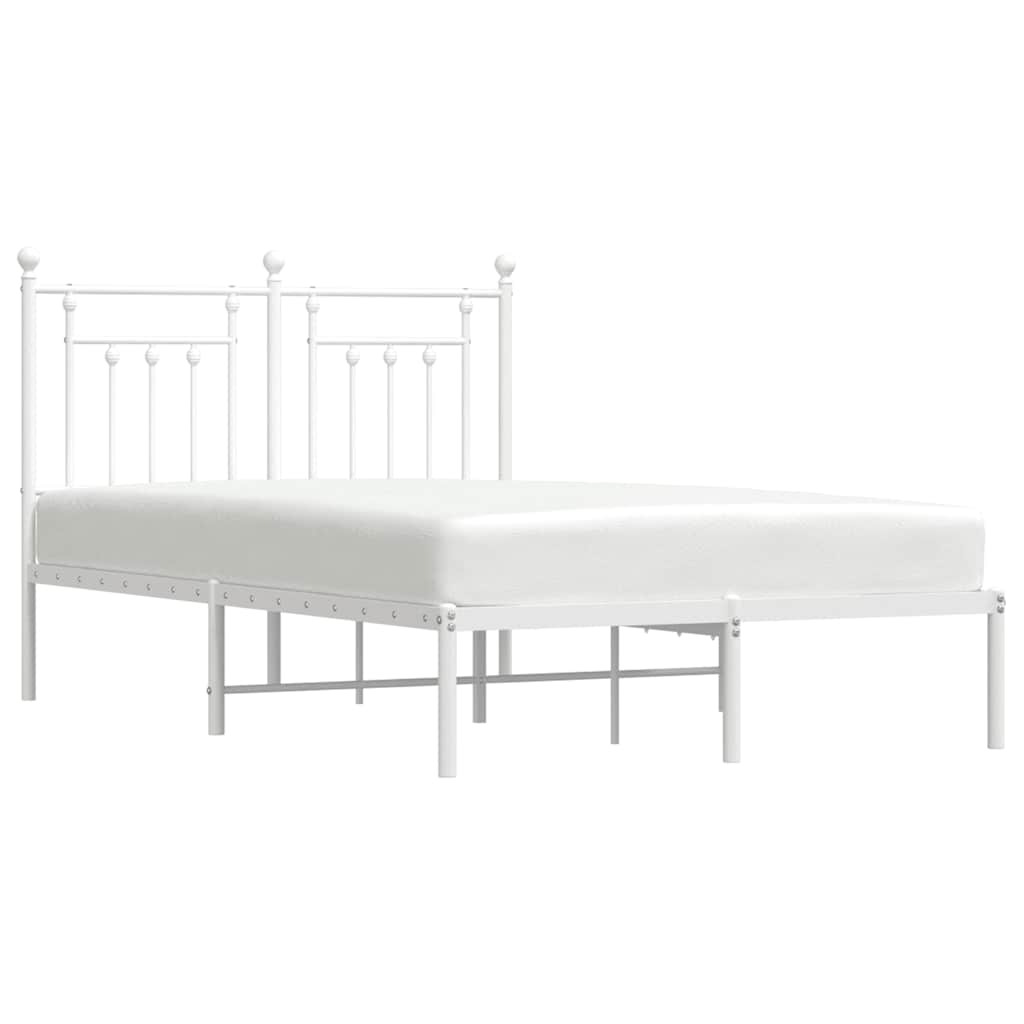 sengeramme med sengegavl 135x190 cm metal hvid