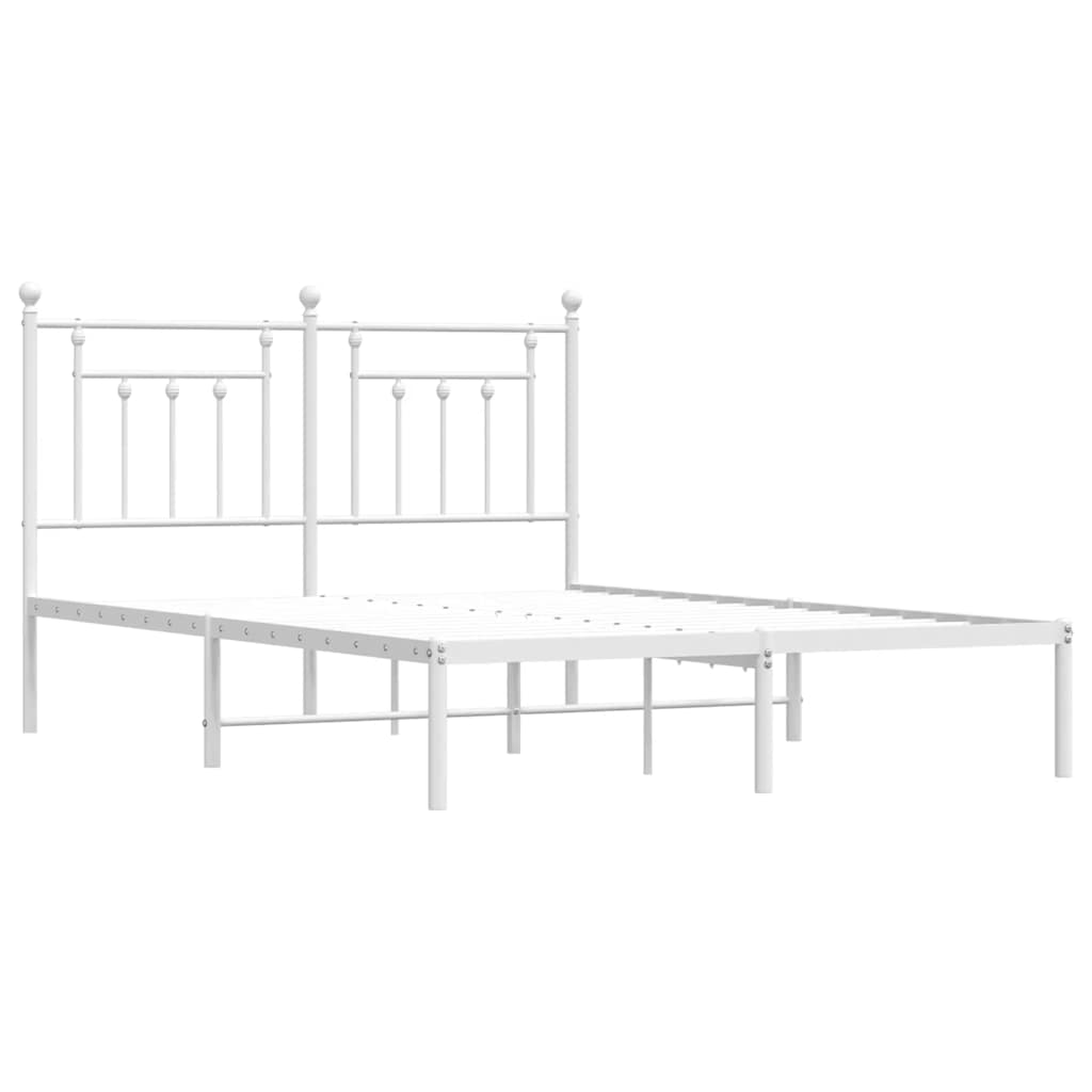 sengeramme med sengegavl 140x190 cm metal hvid
