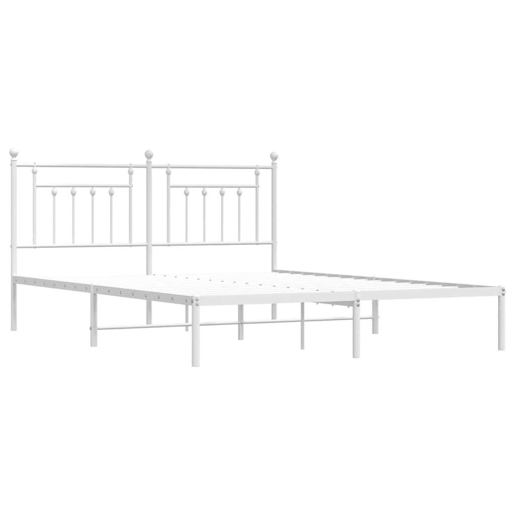 sengeramme med sengegavl 180x200 cm metal hvid