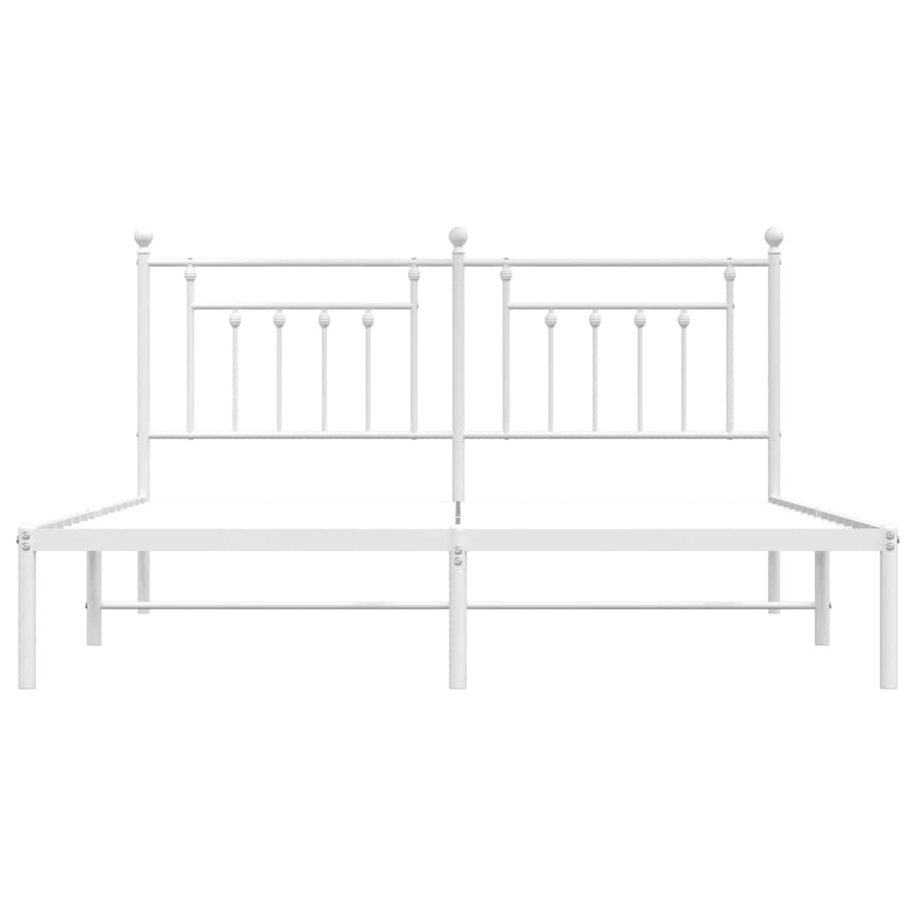 sengeramme med sengegavl 183x213 cm metal hvid