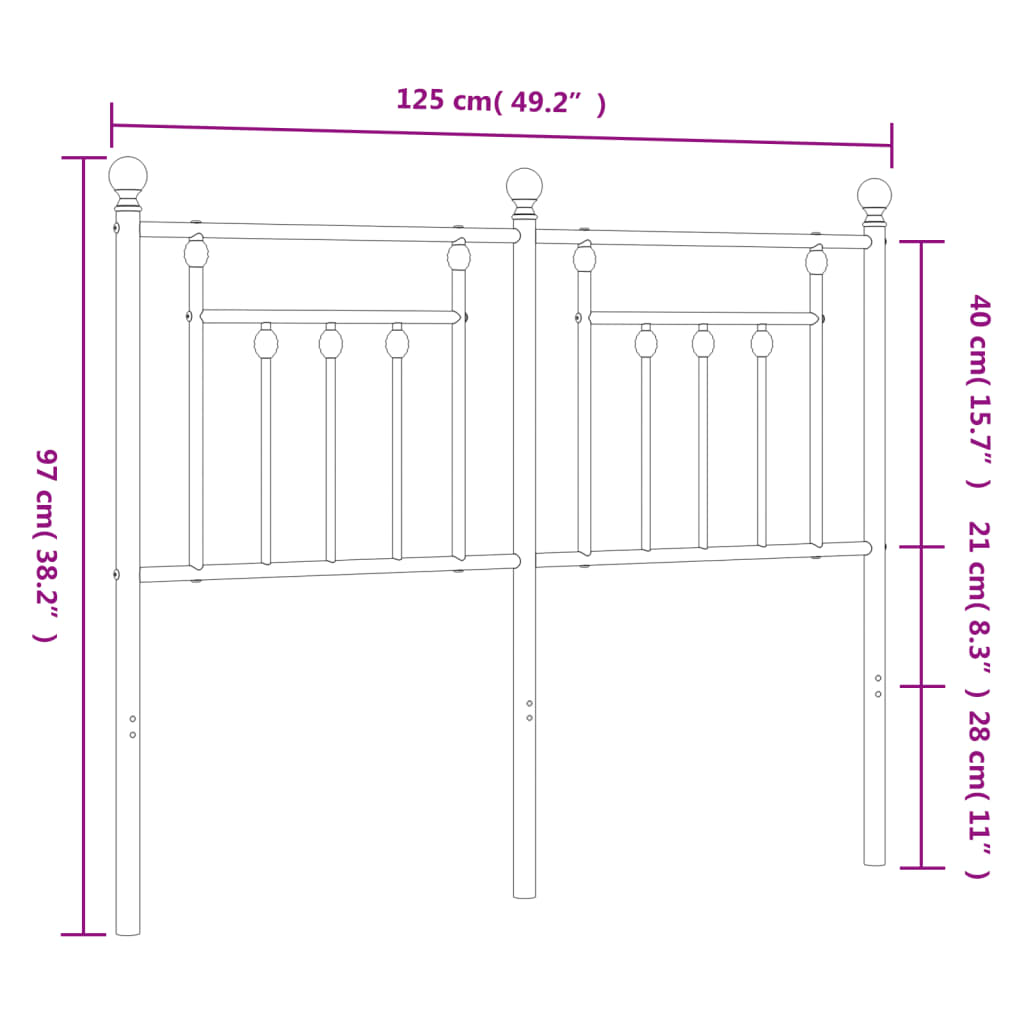 udskiftningsgavl 120 cm metal hvid