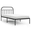 sengeramme med sengegavl 100x190 cm metal sort