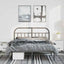 sengeramme med sengegavl 150x200 cm metal sort