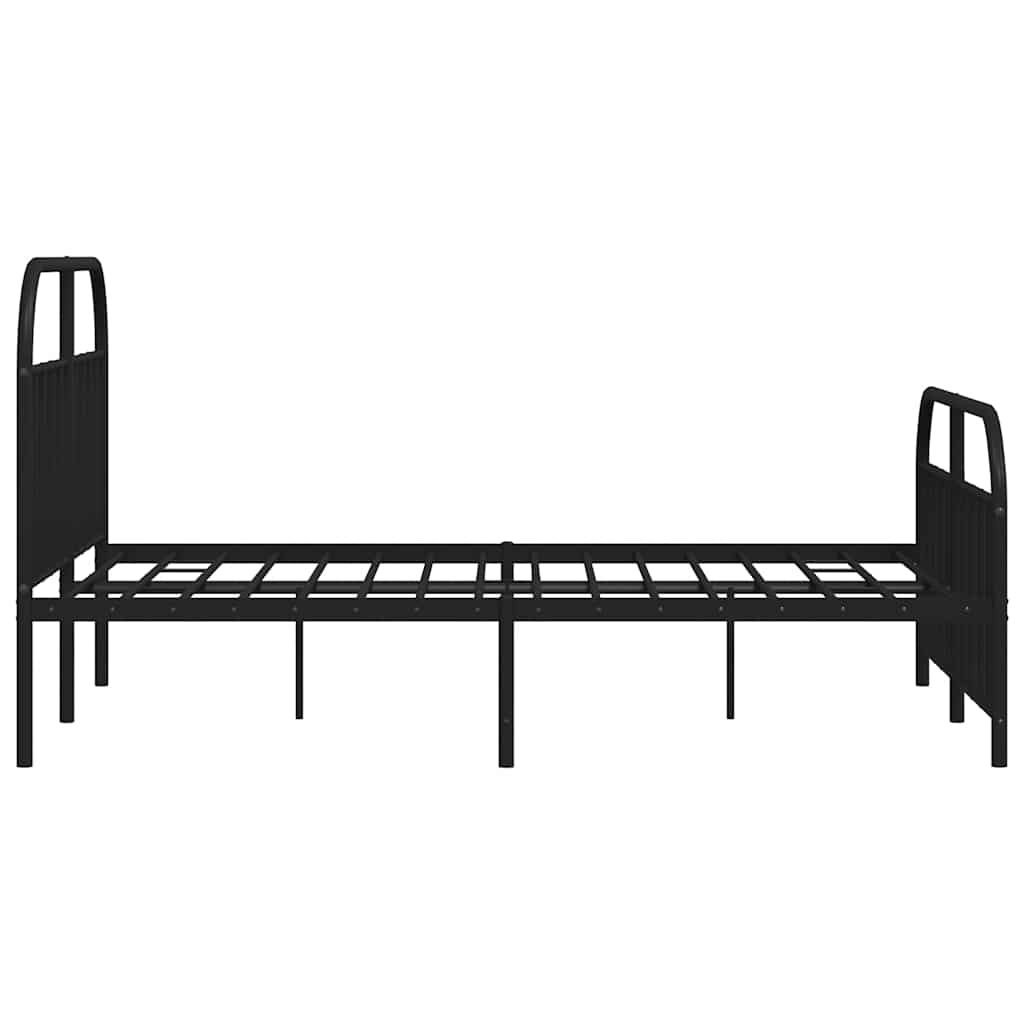 sengeramme med sengegavl og fodgærde 150x200 cm metal sort