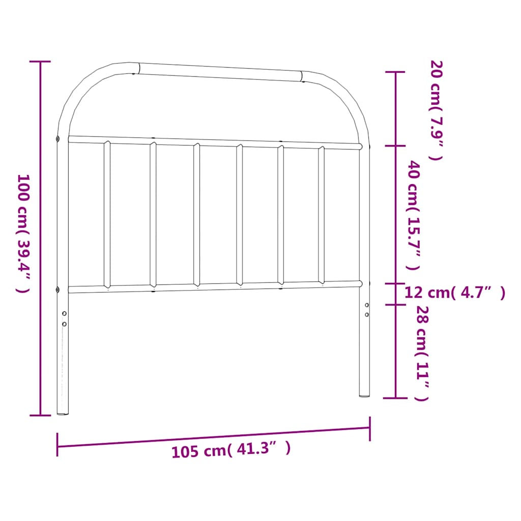 udskiftningsgavl 100 cm metal sort
