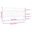 udskiftningsgavl 160 cm metal sort