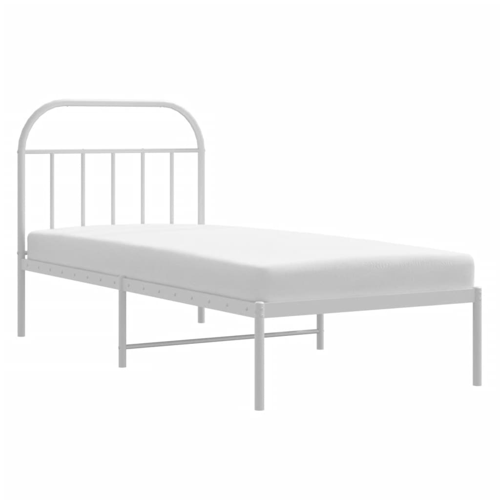sengeramme med sengegavl 90x190 cm metal hvid