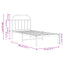 sengeramme med sengegavl 90x190 cm metal hvid