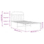 sengeramme med sengegavl 100x190 cm metal hvid