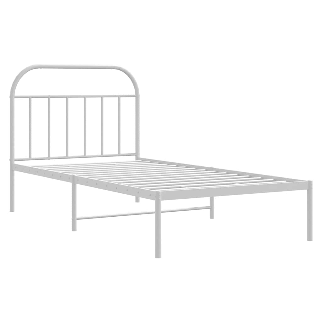sengeramme med sengegavl 100x200 cm metal hvid