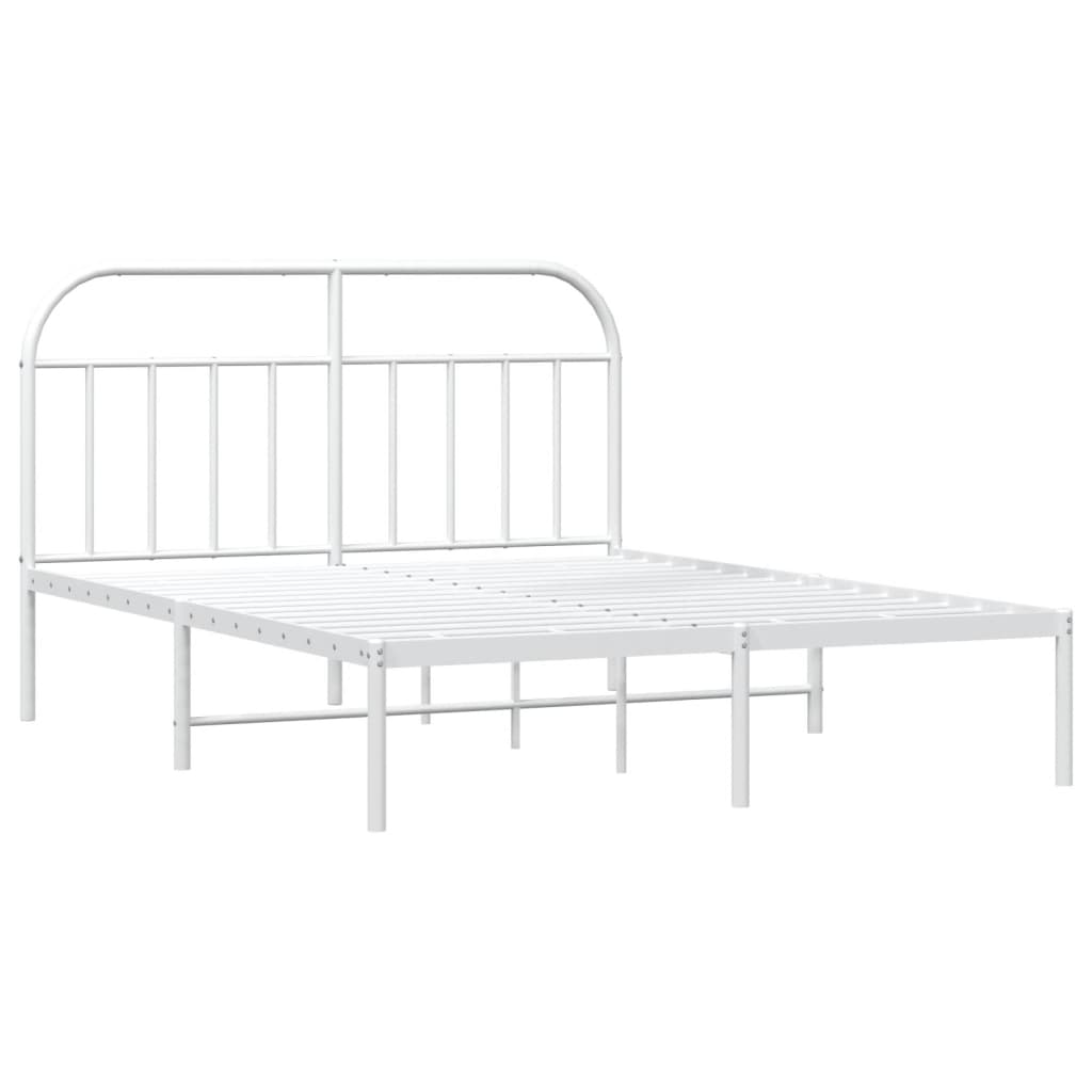 sengeramme med sengegavl 140x200 cm metal hvid