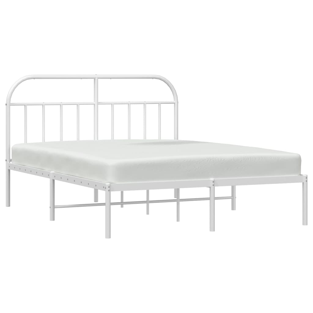 sengeramme med sengegavl 140x200 cm metal hvid