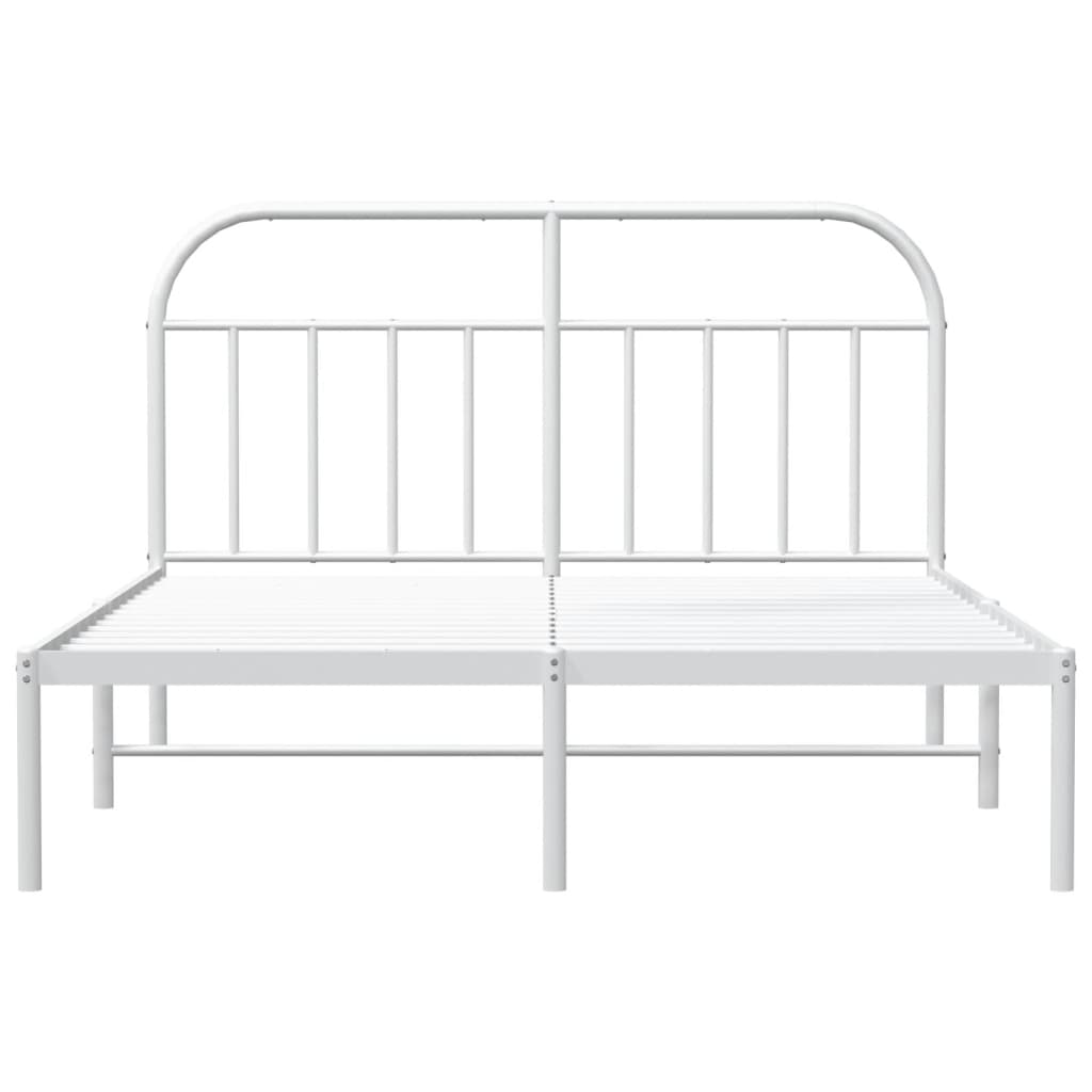 sengeramme med sengegavl 140x200 cm metal hvid
