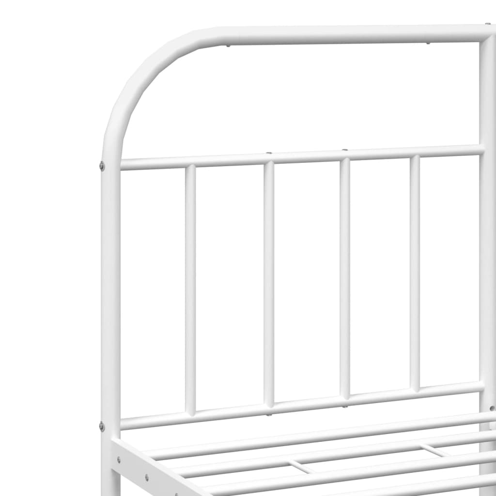 sengeramme med sengegavl 140x200 cm metal hvid