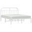 sengeramme med sengegavl 150x200 cm metal hvid