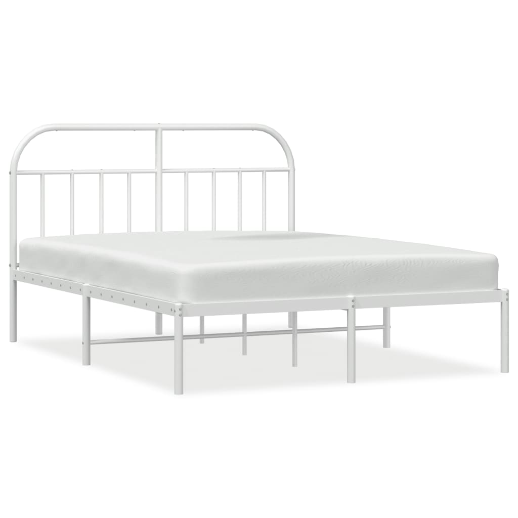 sengeramme med sengegavl 160x200 cm metal hvid