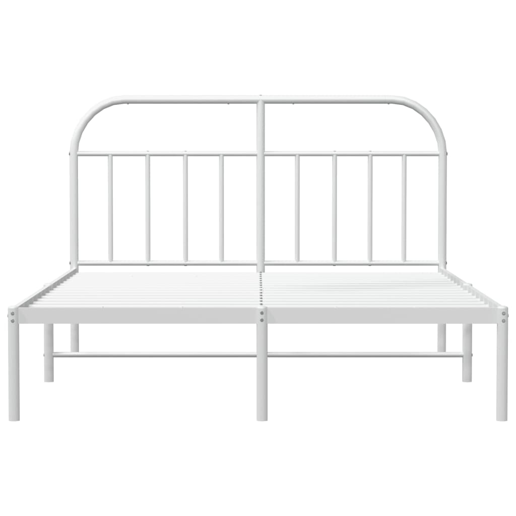 sengeramme med sengegavl 160x200 cm metal hvid
