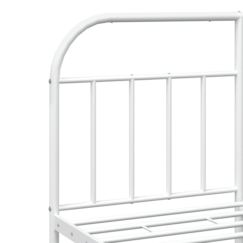 sengeramme med sengegavl 160x200 cm metal hvid
