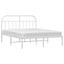 sengeramme med sengegavl 180x200 cm metal hvid