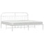 sengeramme med sengegavl 193x203 cm metal hvid