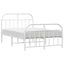 sengeramme med sengegavl og fodgærde 120x200 cm metal hvid