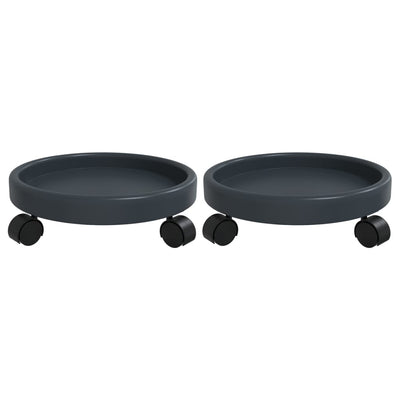 plantevogne med hjul 2 stk. diam. 34 cm 35 kg grå
