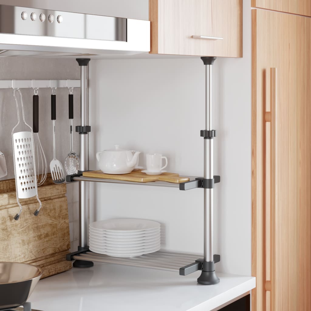 køkkenhylde 50x25(50-70) cm aluminium billede