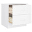sengebord ALTA 41x35x41 cm massivt fyrretræ hvid